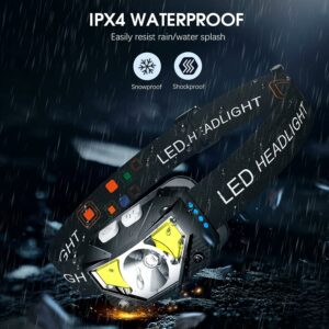 1200 lumen headlamp with light turned on