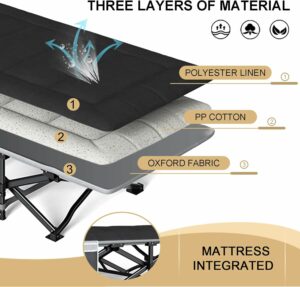 Portable Camping Cot with Integrated Mattress